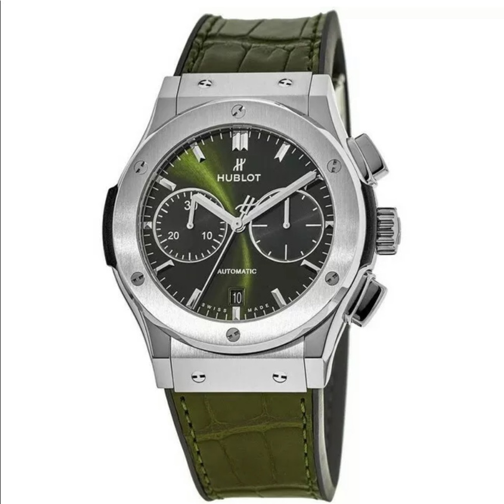 SOLD! Hublot 45mm classic fusion, chron, alligator strap